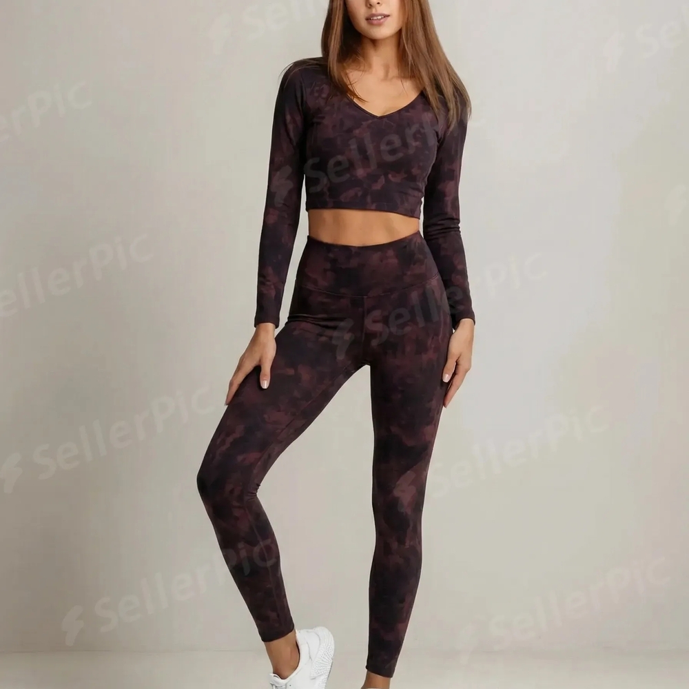 Women's Black And Purple Tie-dye Align Lululemon Crop Top